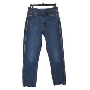 Banana Republic High Waisted Straight Leg Dark Wash Stretch Jeans Womens 25